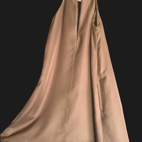 TWELVE LAYERS beaded neck sleeveless Gold satin swing mini XS - Picture 5 of 8